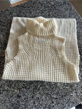Showpo Cream Turtleneck Knit Sweater Vest - Women's Sweater